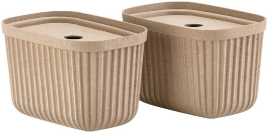 Zone Pulp oppbevaringsboks 15x23 cm 2 pack Natural Brown Zone Pulp oppbevaringsboks 15x23 cm 2 pack Natural Brown