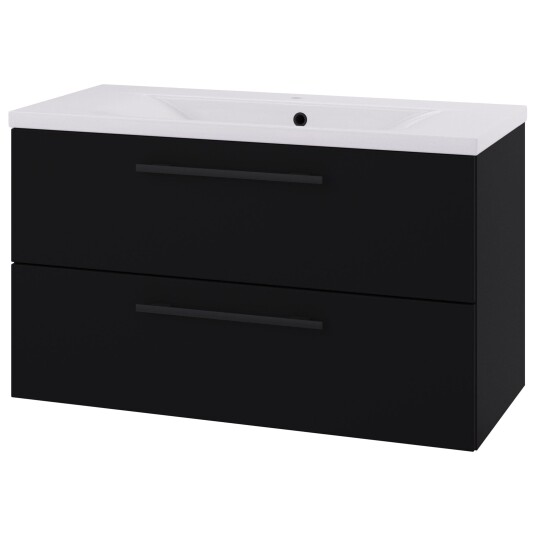 Linn Bad Ingrid D45cm Servantskap Svart Matt / 100cm 2 Skuffer