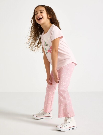 Lindex Ribbed Leggings Pink 128