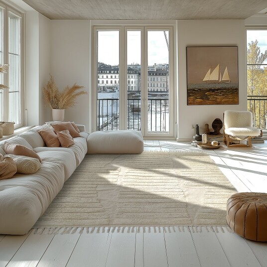 Ryetepper Rani Natural Cotton Shaggy beige Størrelse: 240 x 340 cm