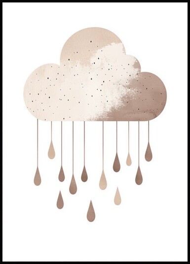 Minimalist Rainy Cloud Plakat Plakat / 30x40cm Minimalist Rainy Cloud Plakat Plakat / 30x40cm