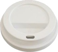 Drikkelåg Plast Ø90xh20mm Til Kaffebæger Hvid Catersource,100 Stk/Ps 100 Stk.