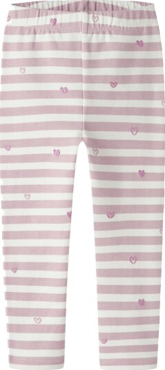 Name It Leggings - Svette - NmfDavina - Cloud Danser/Heart Strip - Name It - 1 år (80) - Leggings - Rosa