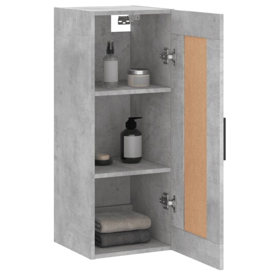 vidaXL Veggskap betonggrå 34,5x34x90 cm konstruert tre