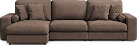 Arken Lyx 5 seter Vendbar L formet Dyp Divansofa i stoff Brun