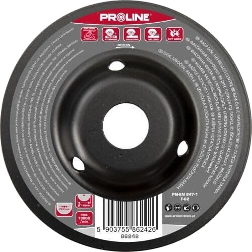 Profix Slipeskive Skålformet/Utbuet, Middels Store Tenner, Type A, 125 Mm, Proline Profix Slipeskive Skålformet/Utbuet, Middels Store Tenner, Type A, 125 Mm, Proline