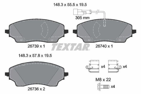 Bremseklosser TEXTAR 2673901 Bremseklosser TEXTAR 2673901
