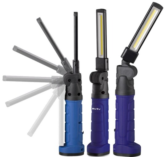 BATO Arbeidslampe Med 180gr Sammenleggbar Og Roterbart Hode. 600 Lumen