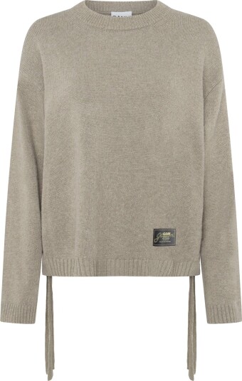 Ganni Future Wool Mix Oversized O Neck Sweater Beige S/M