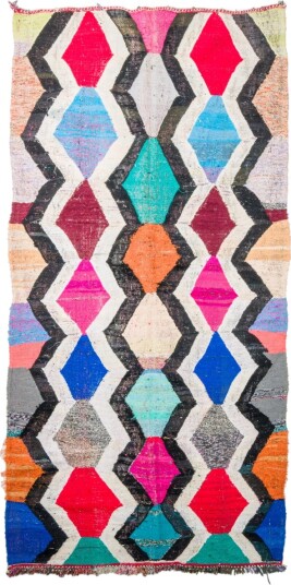 Marokkansk Boucherouite teppe 140 x 290 cm Størrelse: 140 x 290 cm