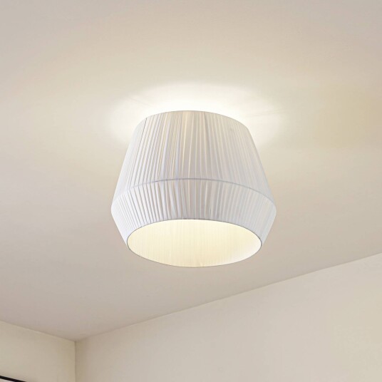 Lindby Vitore taklampe Ø 50 cm tekstil hvit