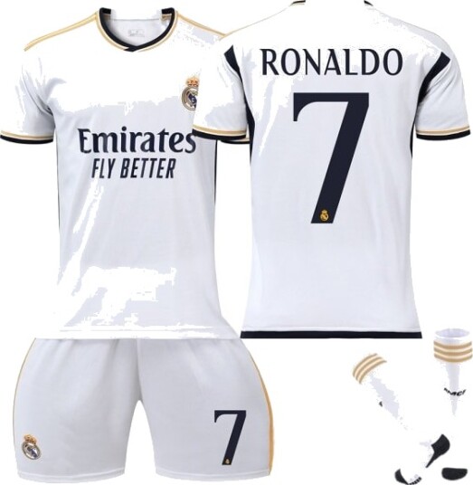 23 24 Real Madrid Hjemme Fotballtrøye for Barn nr 7 Cristiano Ronaldo no. 7 Ronaldo