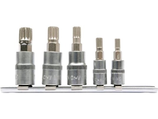 Yato 5 Stykker Spline Skaft Pipenøkkelsett M5-M12 1/4" 3/8"
