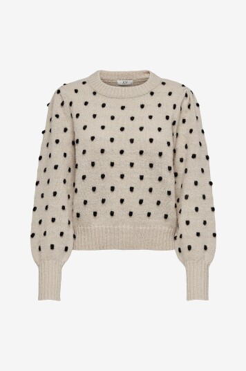 JDY   Genser jdySigrid Life L/s Oneck Puffdot   Grå