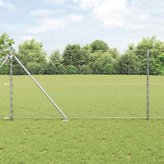 Gjerde med innlegg. sølv 1.4 x 25 m PVC belagt stål