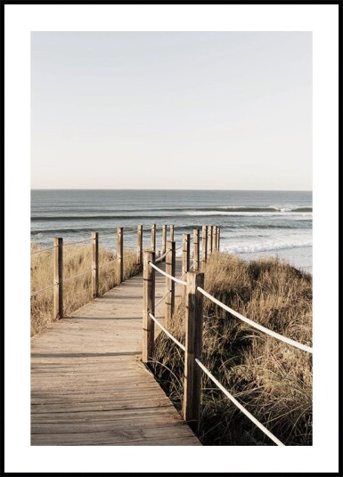 Wooden Path to the Beach Coastal Boardwalk Plakat Plakat / 30x40cm
