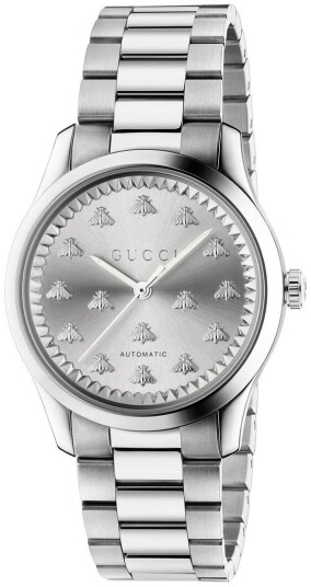 Gucci Dameklokke YA1264190 G Timeless Sølvfarget/Stål Ø38 mm