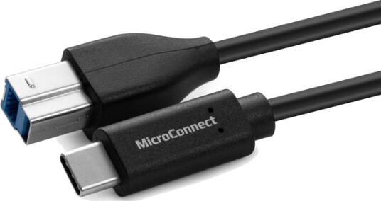 MicroConnect 3m USB-C til USB 3.0 B-kabel Svart