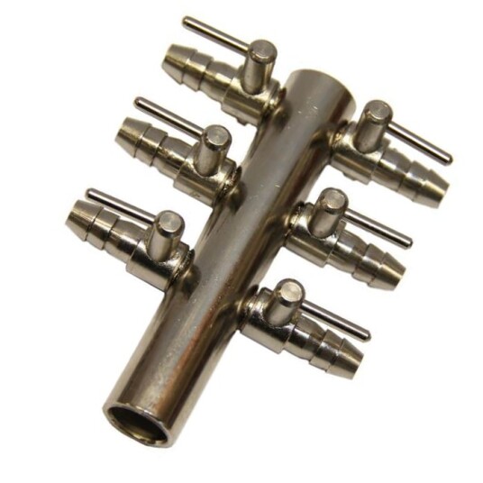 Manifold 6 port metall 8MM