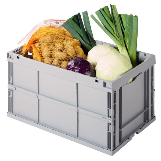 Ringoplast Sammenleggbar kasse Carry; 67l, 60x40x32 cm (LxBxH); Grå