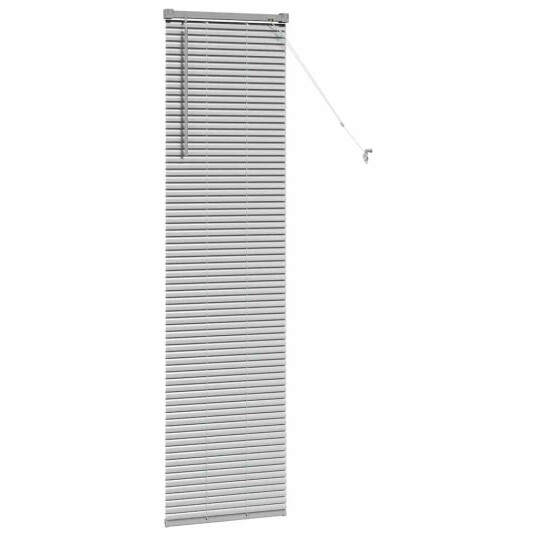 Vindu Persienne med gardiner Manual sølv Aluminium