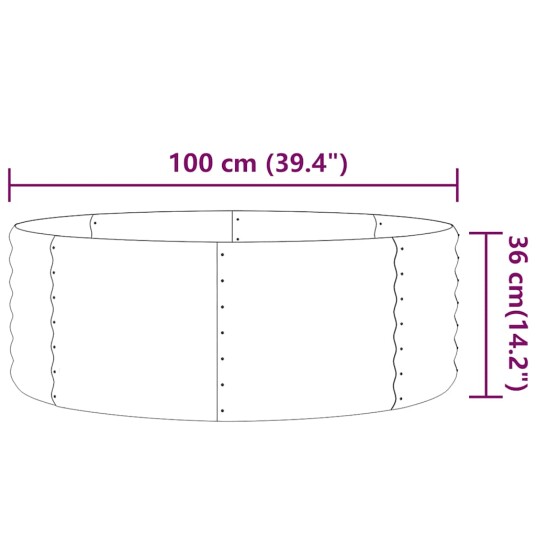 vidaXL Plantekasse pulverlakkert stål 100x100x36 cm antrasitt vidaXL Plantekasse pulverlakkert stål 100x100x36 cm antrasitt