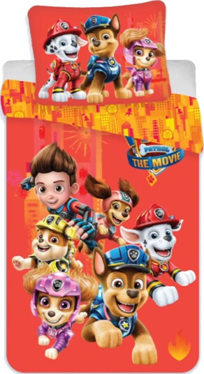 Paw Patrol sengetøy   Team Paw Patrol   Dynetrekk med 2 i 1 design   100% bomull sengesett