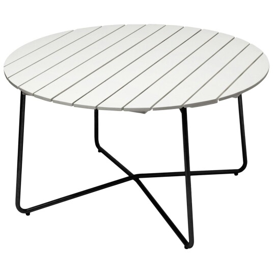 Grythyttan Stålmöbler 9a Bord Ø120 Cm White Lacquered / Sort   Hagebord Eik White lacquered oak   1012543