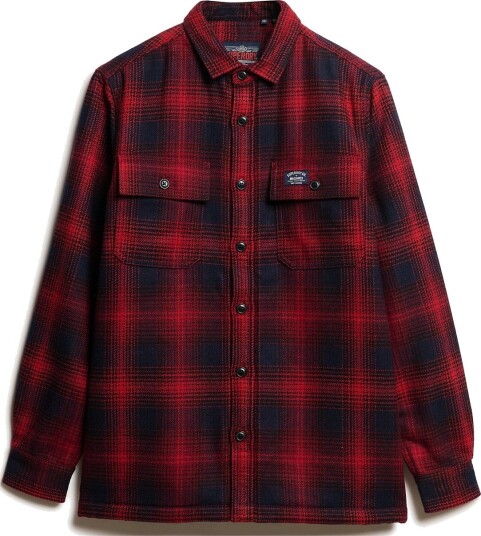 Superdry Wool Miller Overshirt OVER OMBRE RED XL