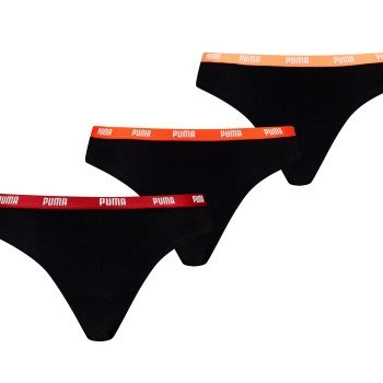 Puma Truser 3P Iconic String Svart/Rød bomull Small Dame Puma Truser 3P Iconic String Svart/Rød bomull Small Dame