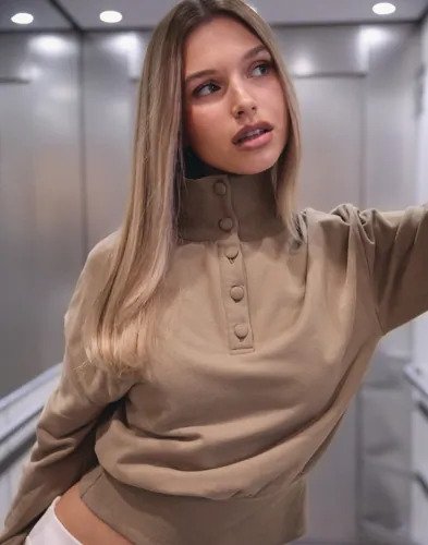 Nelly - Brun - Waist Focus Button Sweat