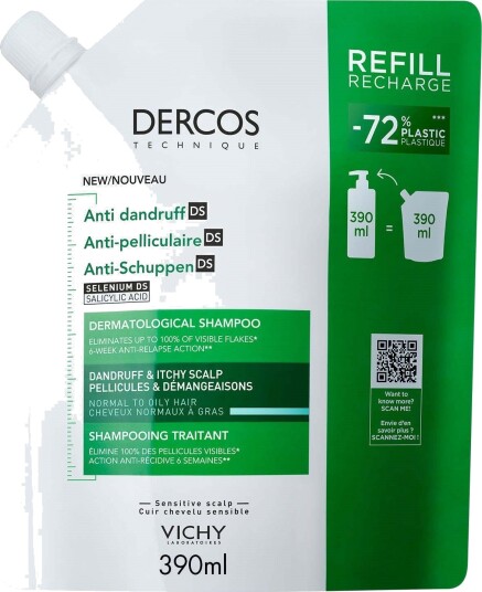 Vichy Dercos Anti-Flass Sjampo for Normalt/Fett Hår 390 ml Vichy Dercos Anti-Flass Sjampo for Normalt/Fett Hår 390 ml