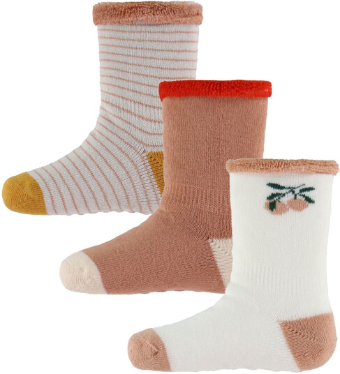 LIEWOOD Eloy Sokker Baby 3-pakning Peach/Sandy mix 19-21