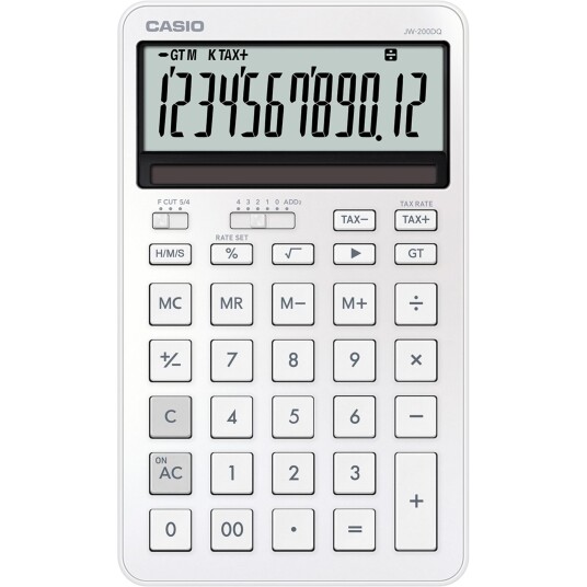 Casio JW 200DQ WE Kalkulator Hvit Casio JW 200DQ WE Kalkulator Hvit