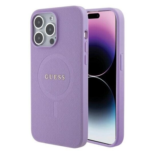 Guess Mobildeksel Saffiano MagSafe til iPhone 15 Pro Max 6,7" Lilla