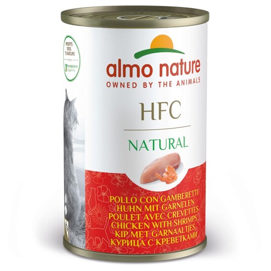 5 + 1 Gratis! 6 X 140 G Almo Nature Hfc Natural Kylling Med Reker