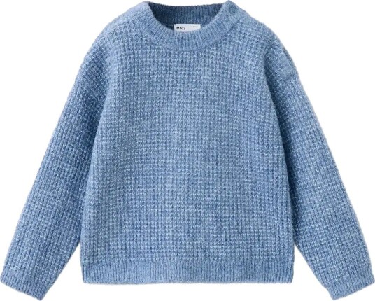 Mango Textured Knit Sweater MEDIUM BLUE 110