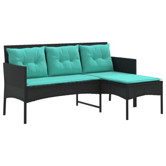  Hagesofa Set med pute 2 pcs polyrotting