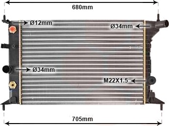 VAN WEZEL 37002219 Radiator motorkjøling VAN WEZEL 37002219 Radiator motorkjøling