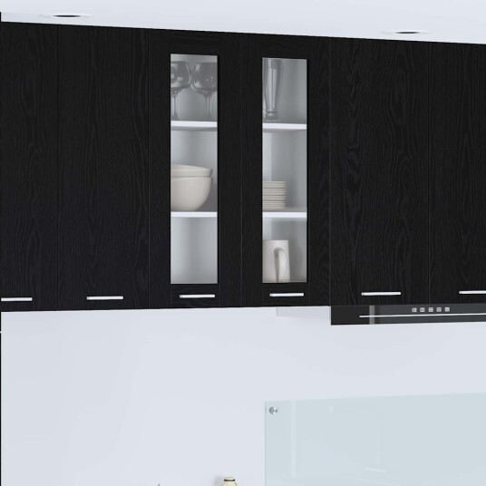  Hengende skap Riga Svart Eik 60 x 31 x 80 cm Konstruert tre
