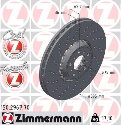 Bremseskive ZIMMERMANN 150.2967.70