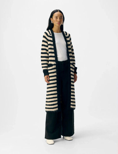 Object Objmilu Ls Lo Long Knit Cardigan Noos Black XS Object Objmilu Ls Lo Long Knit Cardigan Noos Black XS