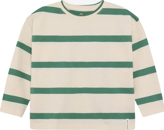 En Fant T-Shirt Ls Stripe Oversize - DEEP GRASS GREEN - 92