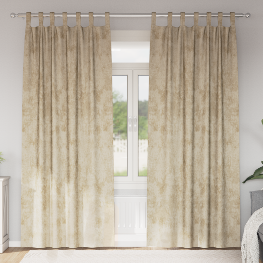 Gardin med gardiner 2 pcs Krem 260 x 140 cm Fløyel