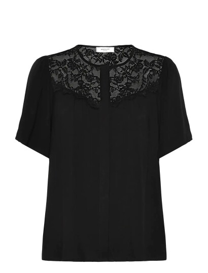 Rosemunde Rwelif Ss Lace Blouse Black 38 Rosemunde Rwelif Ss Lace Blouse Black 38