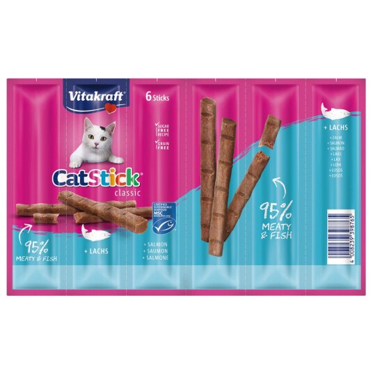 Vitakraft Cat Stick Classic Mini Laks & Ørret (6 X 6 G)