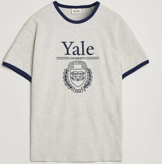 Gant YALE Crew Neck T Shirt Grey Melange
