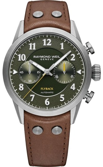 Raymond Weil Herreklokke 7783 TIC 05520 Freelancer Grønn/Lær Ø42 mm Raymond Weil Herreklokke 7783 TIC 05520 Freelancer Grønn/Lær Ø42 mm