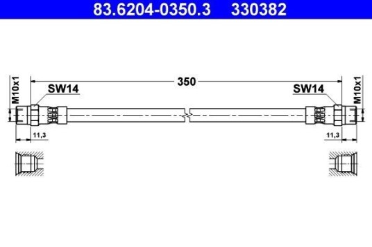 Bremseslange ATE 83.6204 0350.3