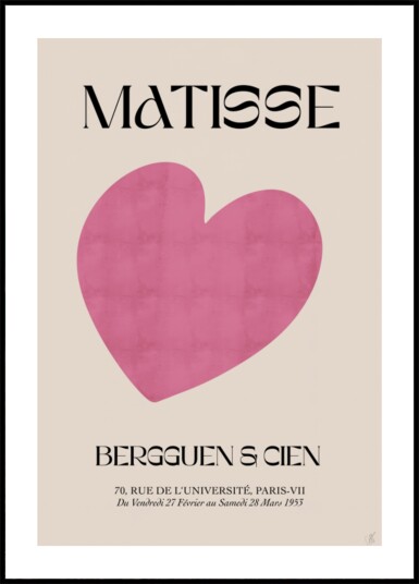 Minimal Pink Heart Plakat / 70x100
